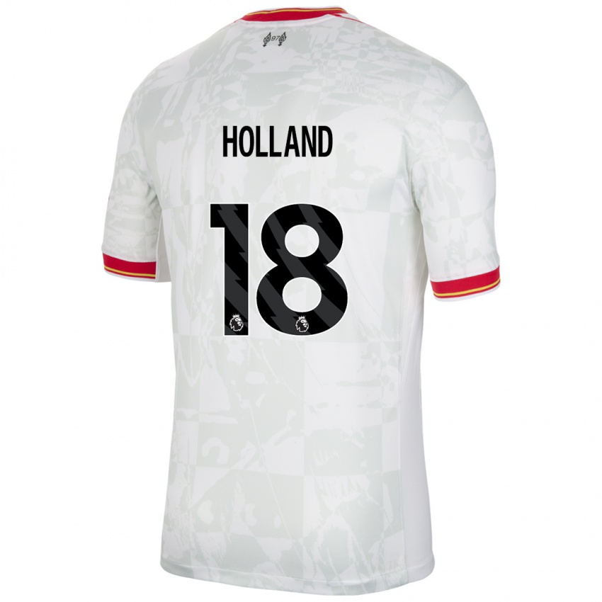 Gyermek Ceri Holland #18 Fehér Piros Fekete Harmadik Számú Jersey 2024/25 Mez Póló Ing