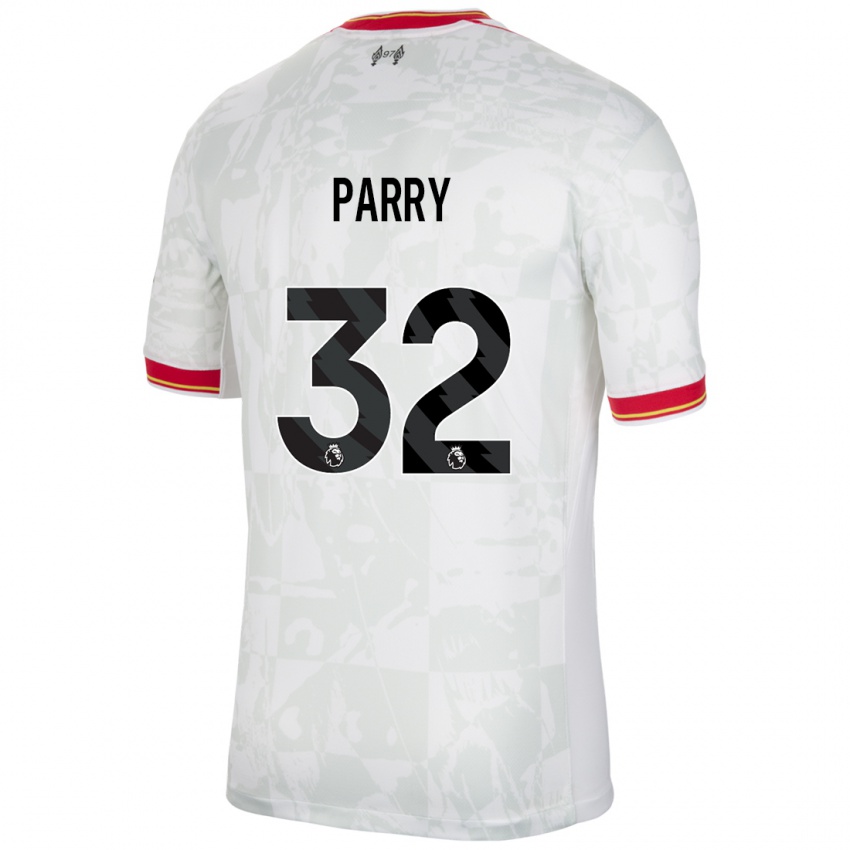 Gyermek Lucy Parry #32 Fehér Piros Fekete Harmadik Számú Jersey 2024/25 Mez Póló Ing