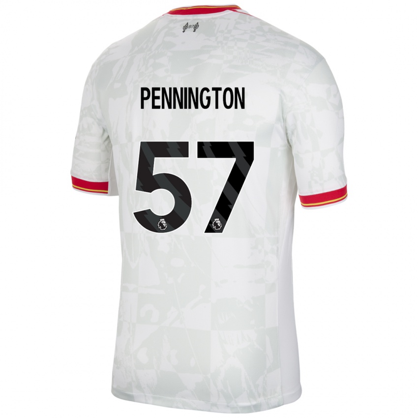 Gyermek Cody Pennington #57 Fehér Piros Fekete Harmadik Számú Jersey 2024/25 Mez Póló Ing