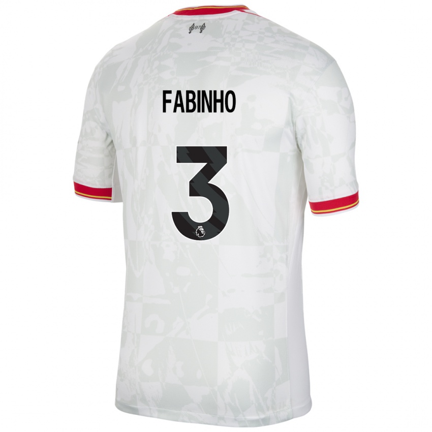 Gyermek Fabinho #3 Fehér Piros Fekete Harmadik Számú Jersey 2024/25 Mez Póló Ing