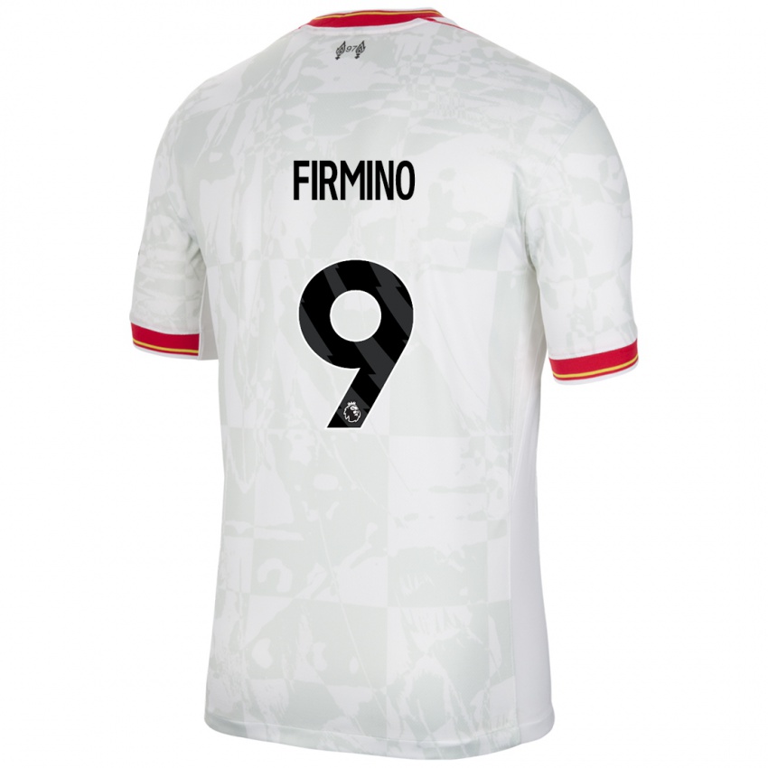 Gyermek Roberto Firmino #9 Fehér Piros Fekete Harmadik Számú Jersey 2024/25 Mez Póló Ing