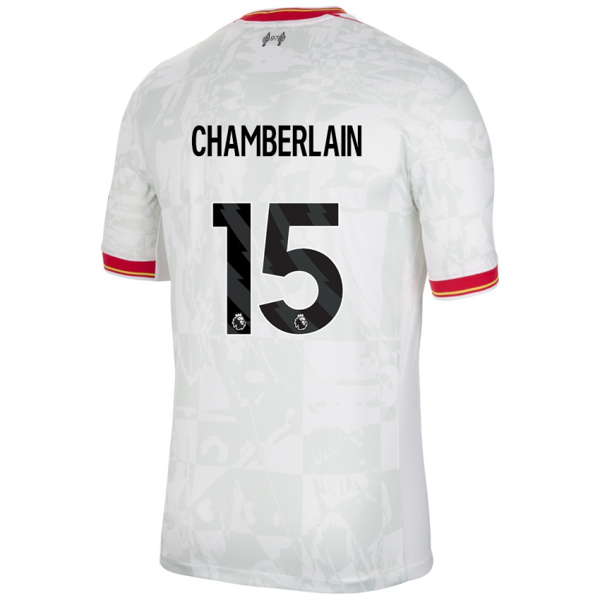 Gyermek Alex Oxlade Chamberlain #15 Fehér Piros Fekete Harmadik Számú Jersey 2024/25 Mez Póló Ing