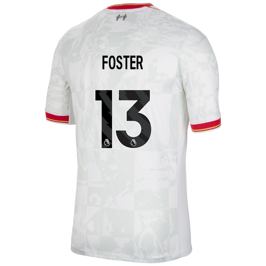 Gyermek Rylee Foster #13 Fehér Piros Fekete Harmadik Számú Jersey 2024/25 Mez Póló Ing