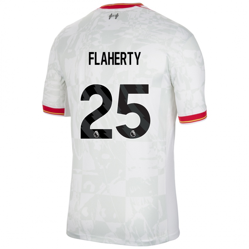 Gyermek Gilly Flaherty #25 Fehér Piros Fekete Harmadik Számú Jersey 2024/25 Mez Póló Ing