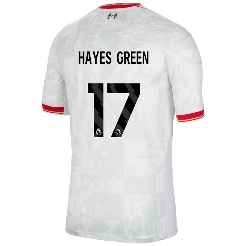 Gyermek Charlie Hayes-Green #17 Fehér Piros Fekete Harmadik Számú Jersey 2024/25 Mez Póló Ing