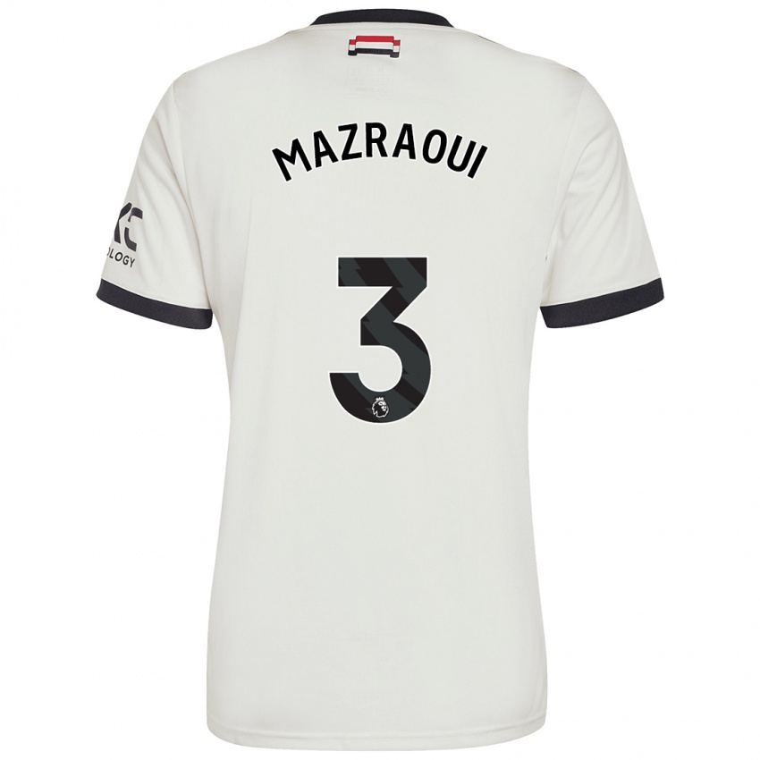 Gyermek Noussair Mazraoui #3 Törtfehér Harmadik Számú Jersey 2024/25 Mez Póló Ing