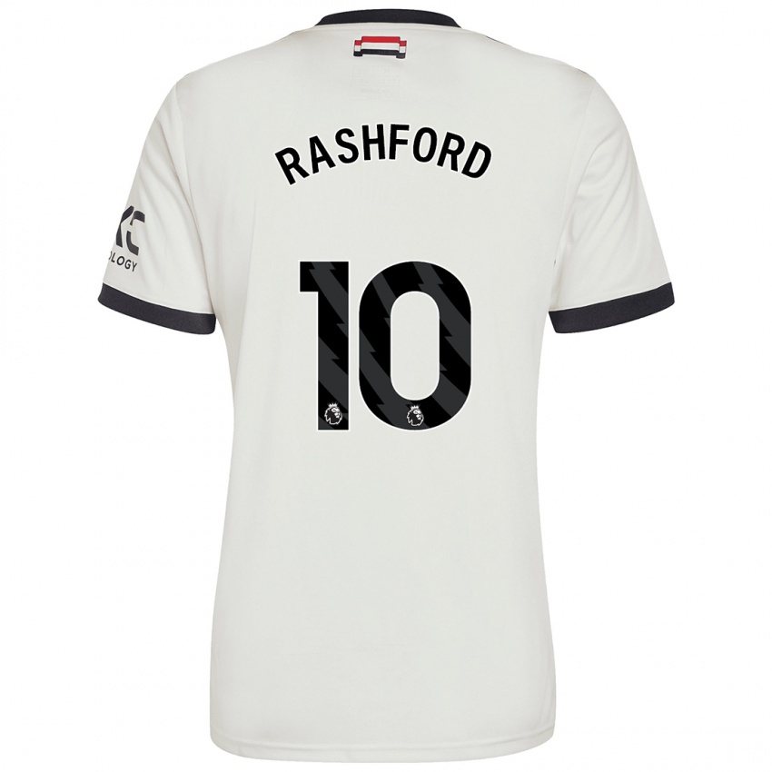 Gyermek Marcus Rashford #10 Törtfehér Harmadik Számú Jersey 2024/25 Mez Póló Ing