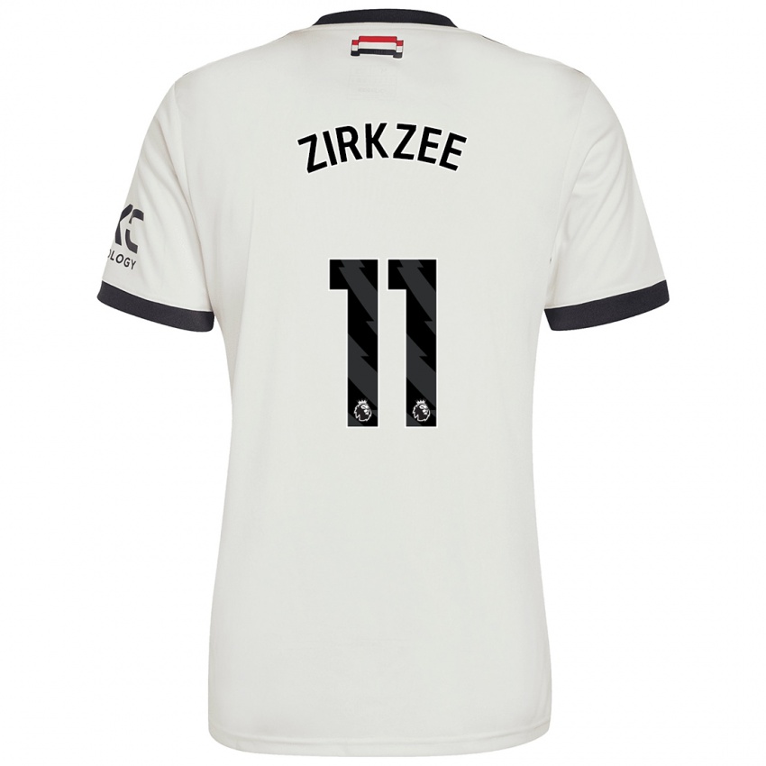 Gyermek Joshua Zirkzee #11 Törtfehér Harmadik Számú Jersey 2024/25 Mez Póló Ing