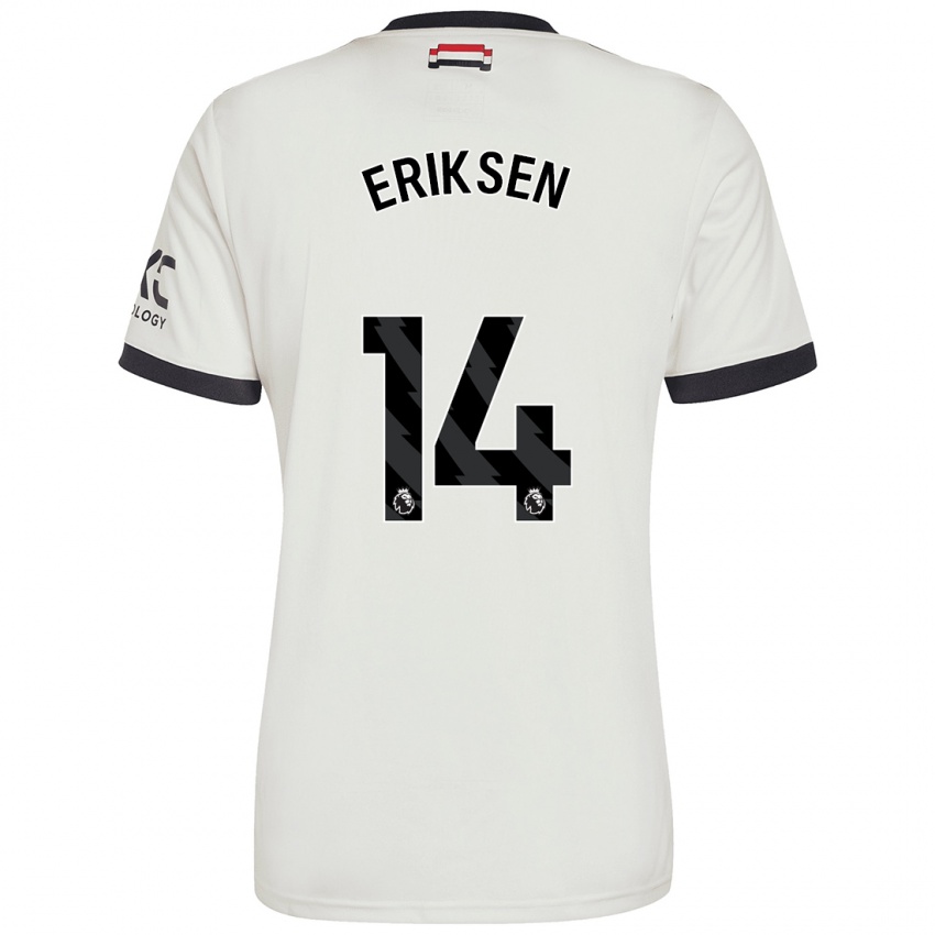 Gyermek Christian Eriksen #14 Törtfehér Harmadik Számú Jersey 2024/25 Mez Póló Ing