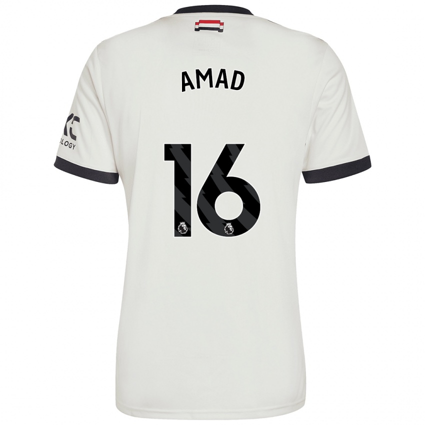 Gyermek Amad Diallo #16 Törtfehér Harmadik Számú Jersey 2024/25 Mez Póló Ing