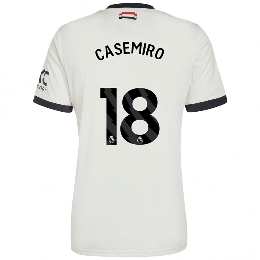 Gyermek Casemiro #18 Törtfehér Harmadik Számú Jersey 2024/25 Mez Póló Ing