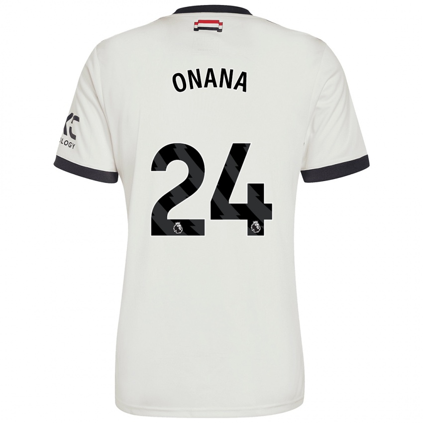 Gyermek André Onana #24 Törtfehér Harmadik Számú Jersey 2024/25 Mez Póló Ing