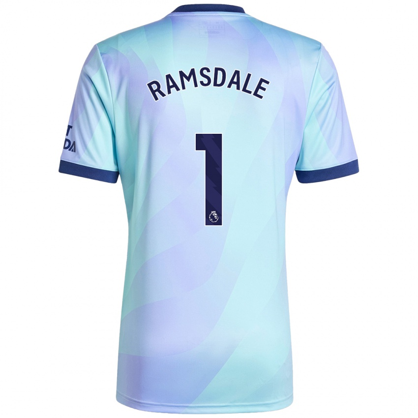 Gyermek Aaron Ramsdale #1 Aqua Harmadik Számú Jersey 2024/25 Mez Póló Ing