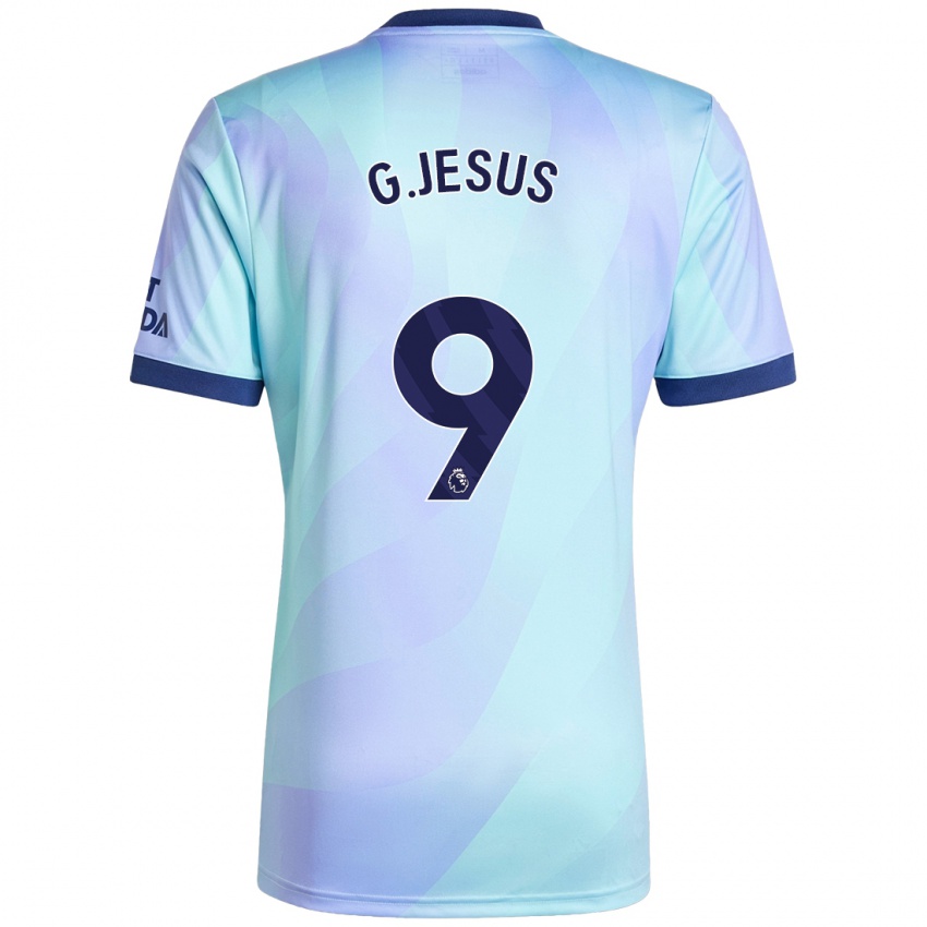 Gyermek Gabriel Jesus #9 Aqua Harmadik Számú Jersey 2024/25 Mez Póló Ing