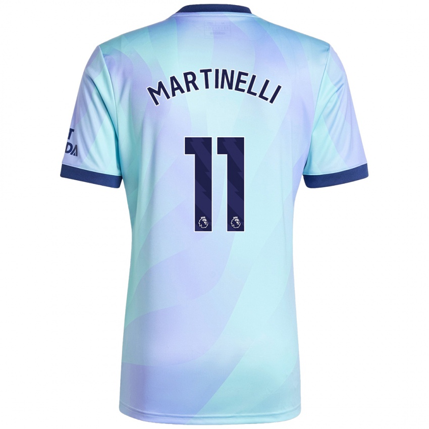 Gyermek Gabriel Martinelli #11 Aqua Harmadik Számú Jersey 2024/25 Mez Póló Ing