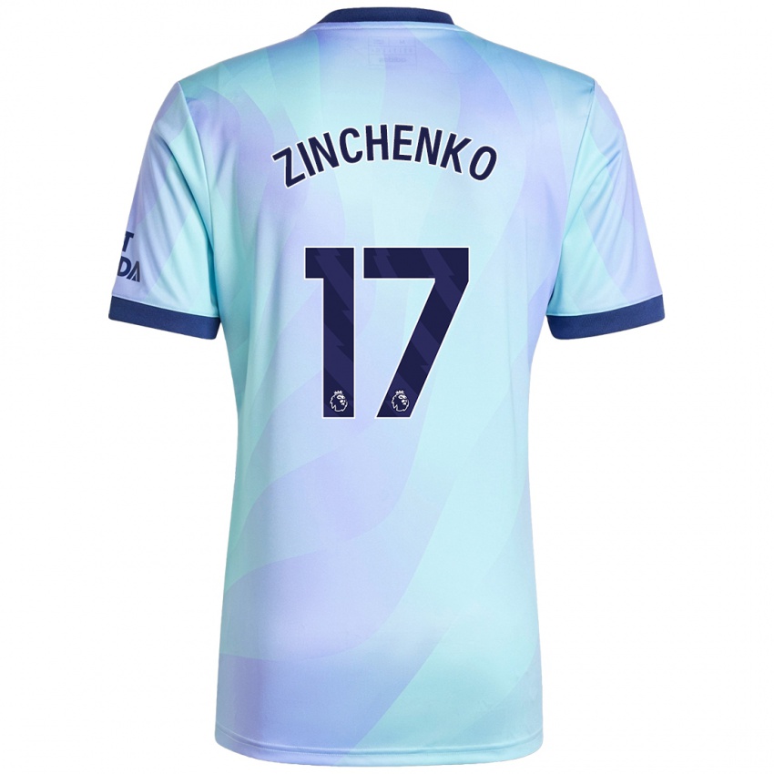 Gyermek Oleksandr Zinchenko #17 Aqua Harmadik Számú Jersey 2024/25 Mez Póló Ing