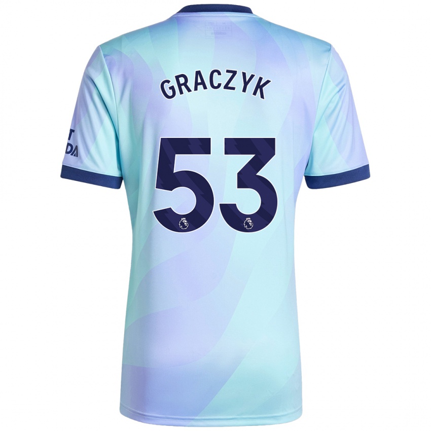 Gyermek Hubert Graczyk #53 Aqua Harmadik Számú Jersey 2024/25 Mez Póló Ing