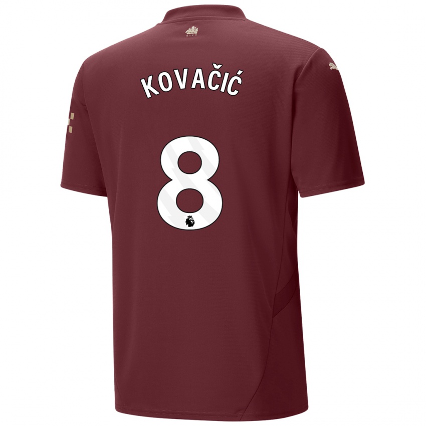 Gyermek Mateo Kovacic #8 Gesztenyebarna Harmadik Számú Jersey 2024/25 Mez Póló Ing