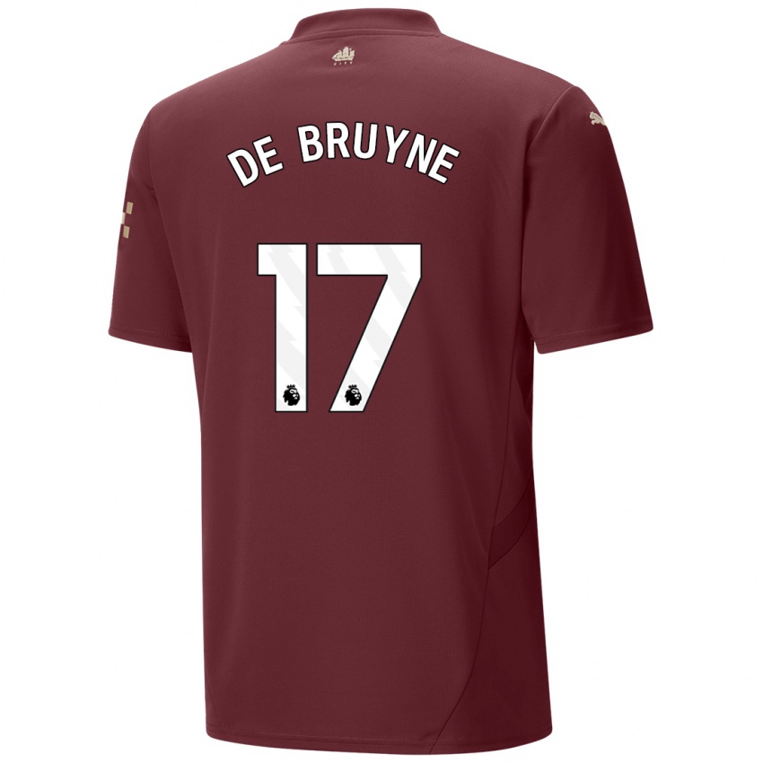 Gyermek Kevin De Bruyne #17 Gesztenyebarna Harmadik Számú Jersey 2024/25 Mez Póló Ing