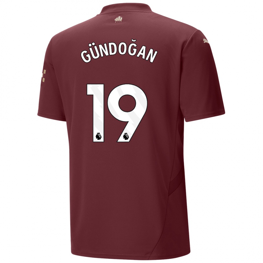 Gyermek Ilkay Gundogan #19 Gesztenyebarna Harmadik Számú Jersey 2024/25 Mez Póló Ing