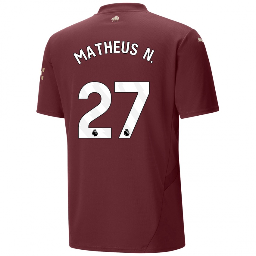 Gyermek Matheus Nunes #27 Gesztenyebarna Harmadik Számú Jersey 2024/25 Mez Póló Ing