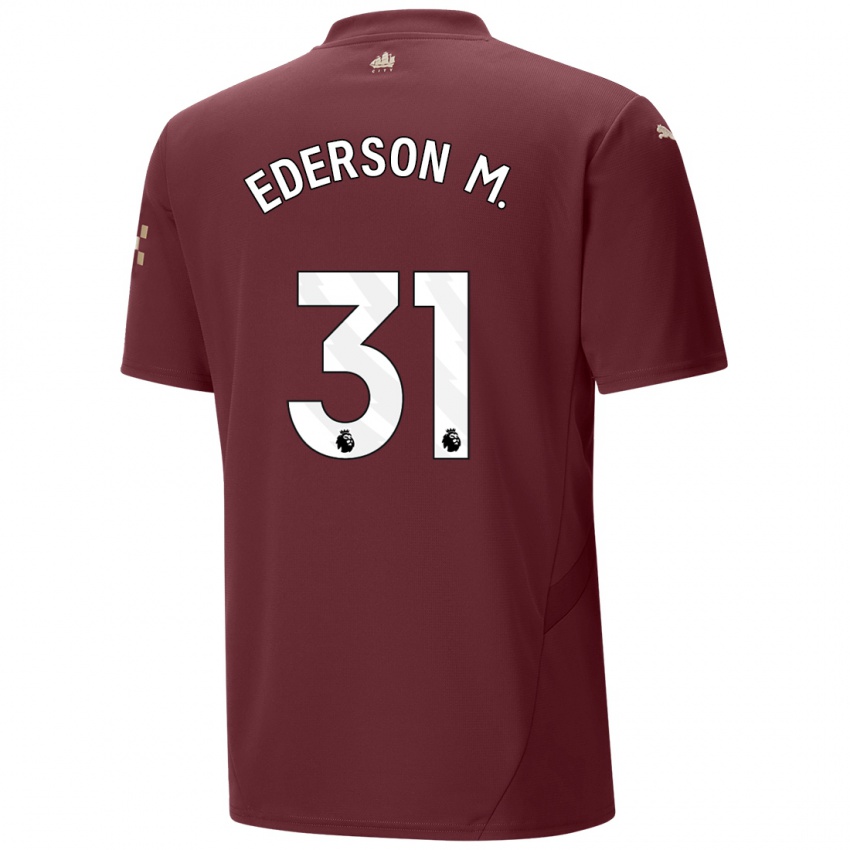 Gyermek Ederson Moraes #31 Gesztenyebarna Harmadik Számú Jersey 2024/25 Mez Póló Ing