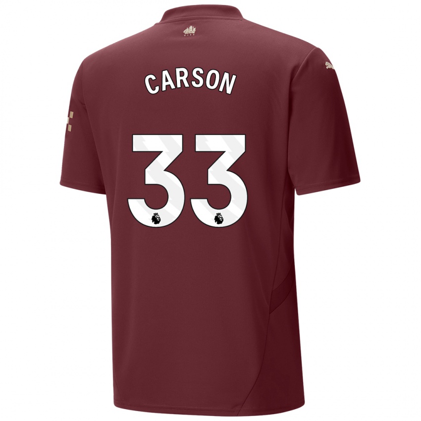 Gyermek Scott Carson #33 Gesztenyebarna Harmadik Számú Jersey 2024/25 Mez Póló Ing