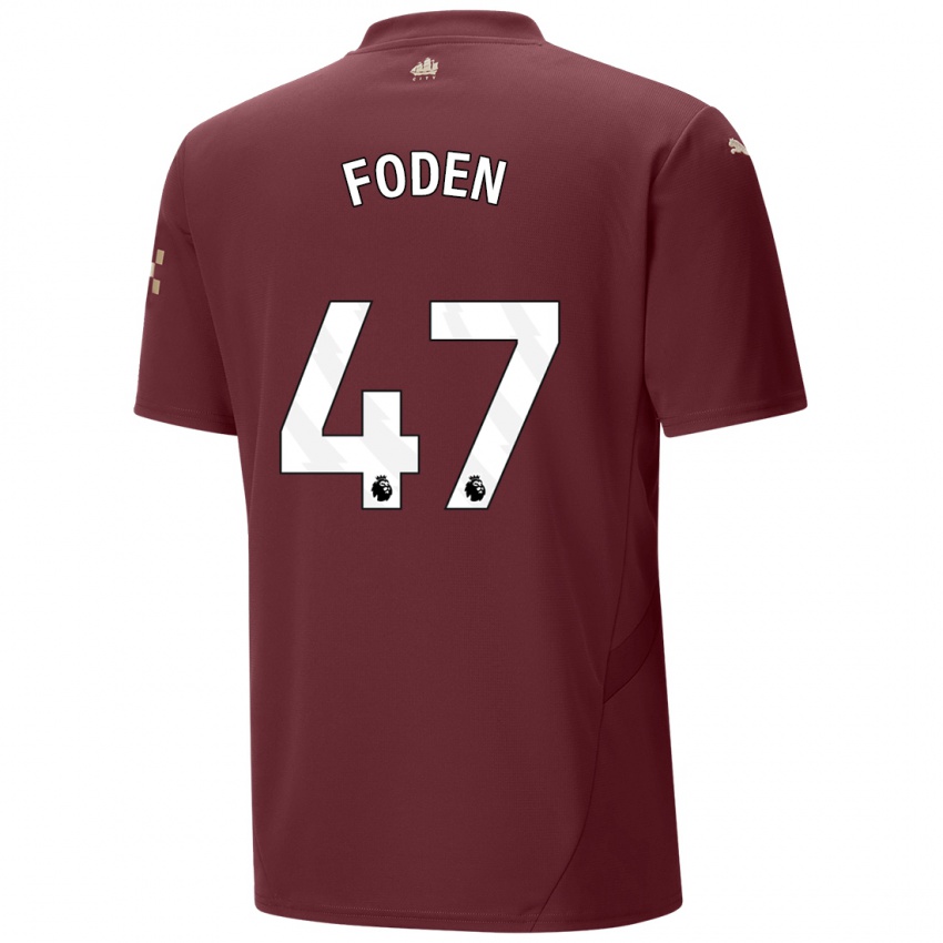 Gyermek Phil Foden #47 Gesztenyebarna Harmadik Számú Jersey 2024/25 Mez Póló Ing