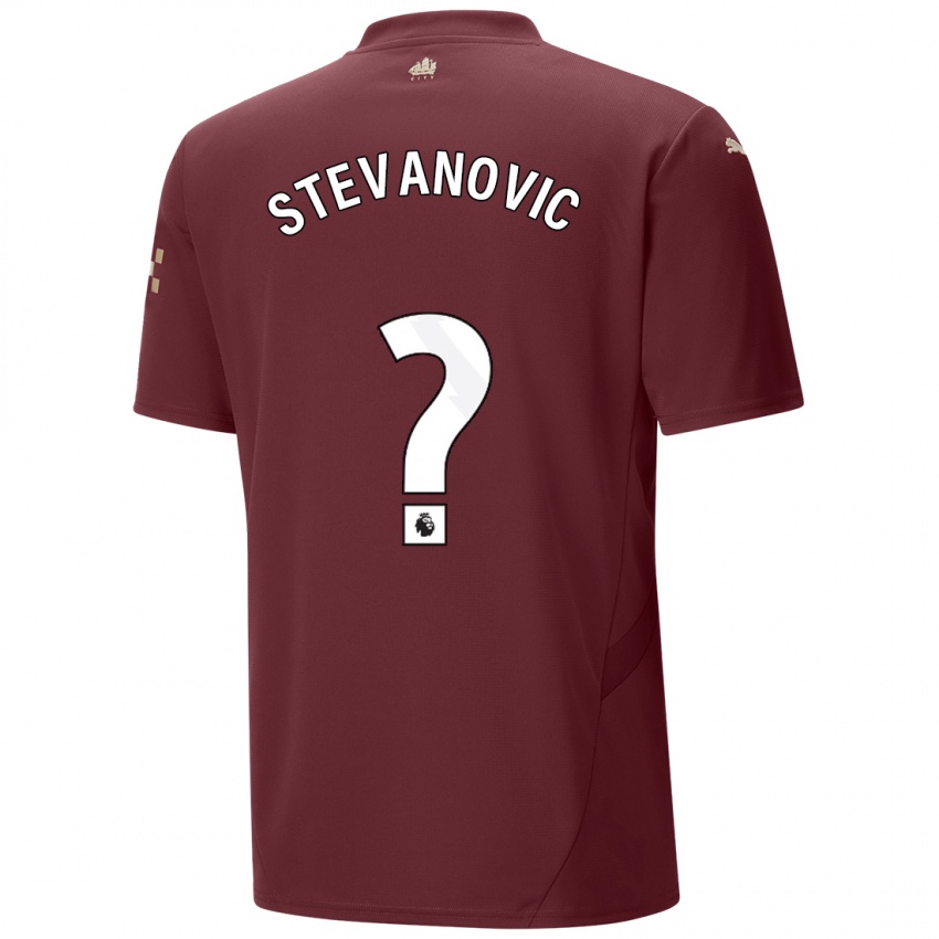 Gyermek Filip Stevanovic #0 Gesztenyebarna Harmadik Számú Jersey 2024/25 Mez Póló Ing