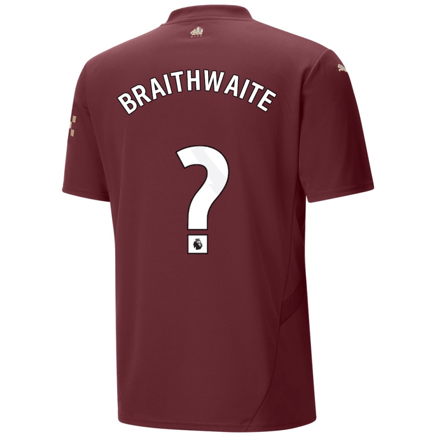 Gyermek Kaden Braithwaite #0 Gesztenyebarna Harmadik Számú Jersey 2024/25 Mez Póló Ing