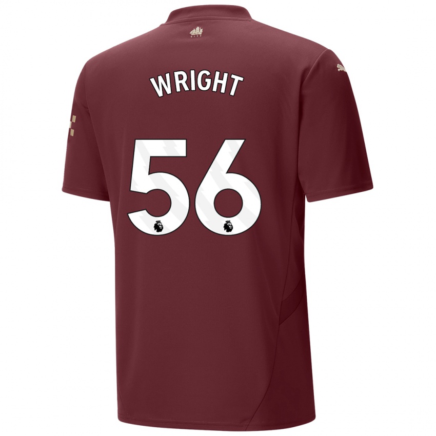 Gyermek Jacob Wright #56 Gesztenyebarna Harmadik Számú Jersey 2024/25 Mez Póló Ing