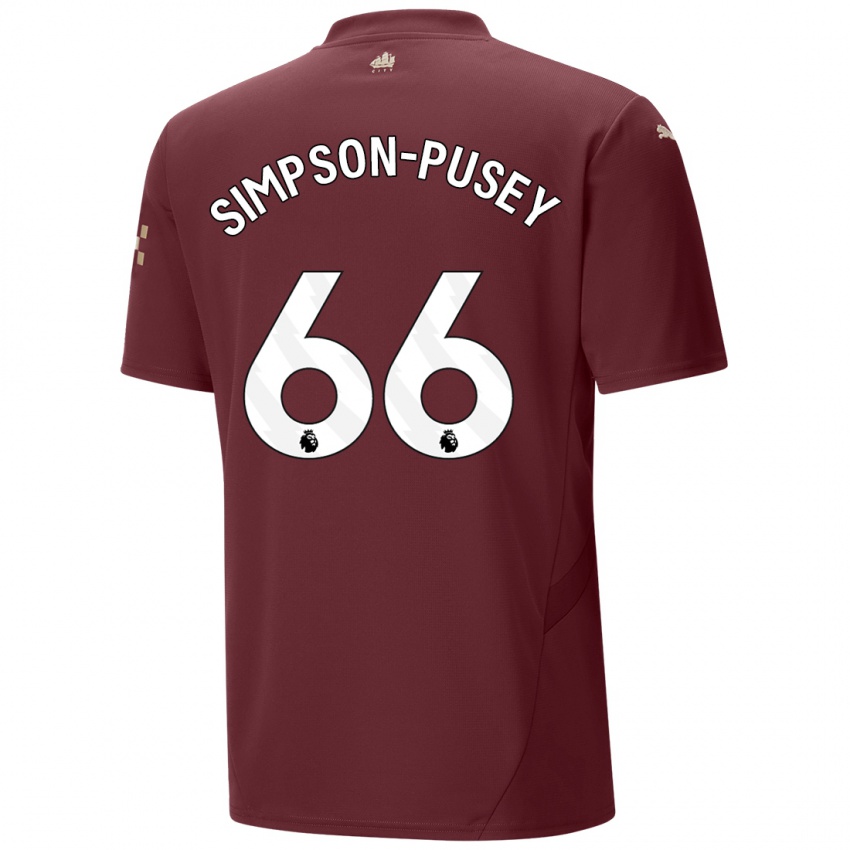 Gyermek Jahmai Simpson-Pusey #66 Gesztenyebarna Harmadik Számú Jersey 2024/25 Mez Póló Ing