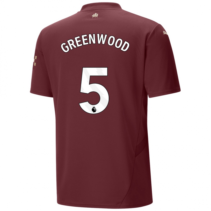 Gyermek Alex Greenwood #5 Gesztenyebarna Harmadik Számú Jersey 2024/25 Mez Póló Ing