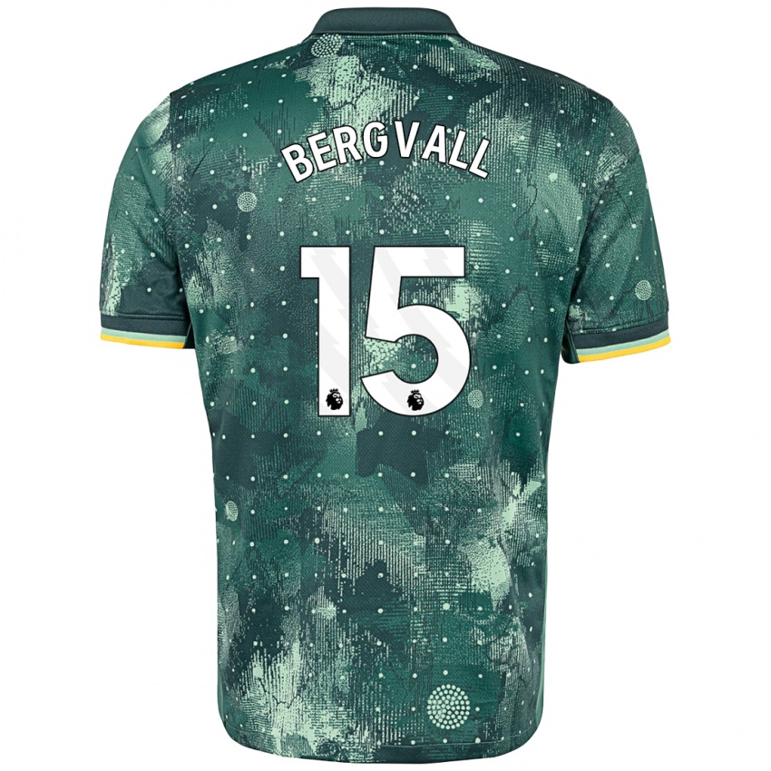 Gyermek Lucas Bergvall #15 Menta Zöld Harmadik Számú Jersey 2024/25 Mez Póló Ing