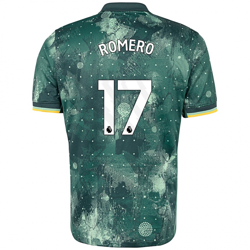 Gyermek Cristian Romero #17 Menta Zöld Harmadik Számú Jersey 2024/25 Mez Póló Ing