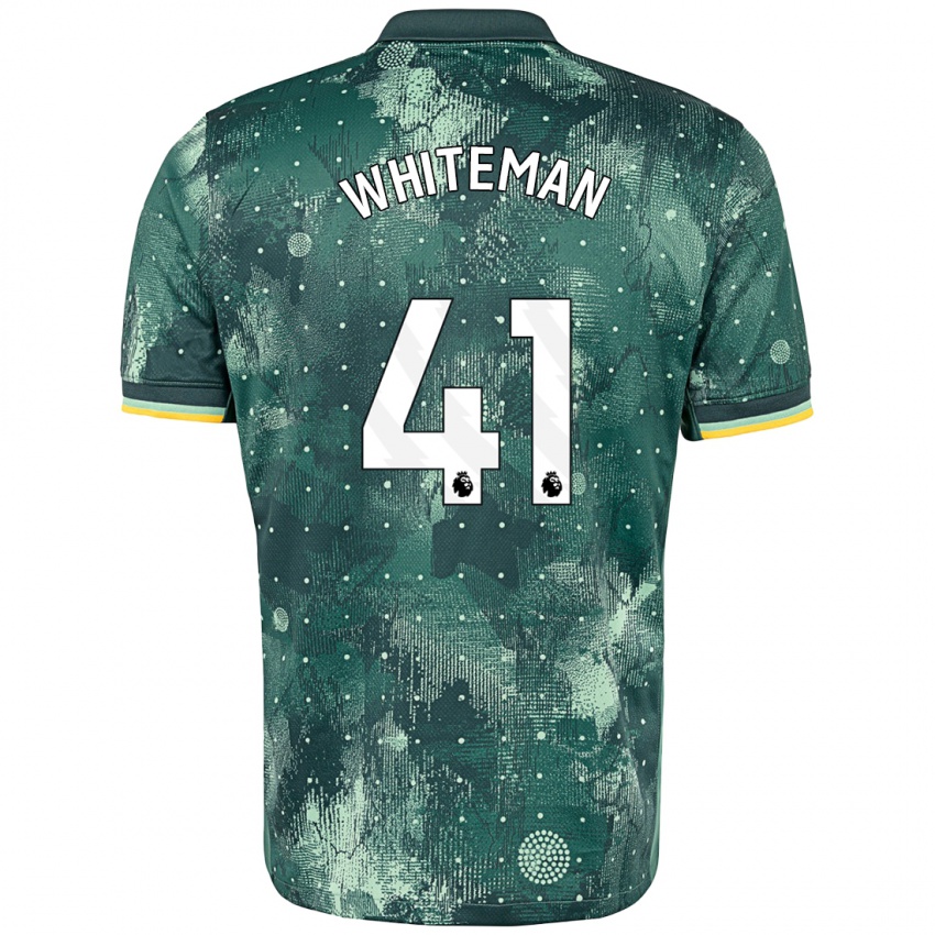 Gyermek Alfie Whiteman #41 Menta Zöld Harmadik Számú Jersey 2024/25 Mez Póló Ing