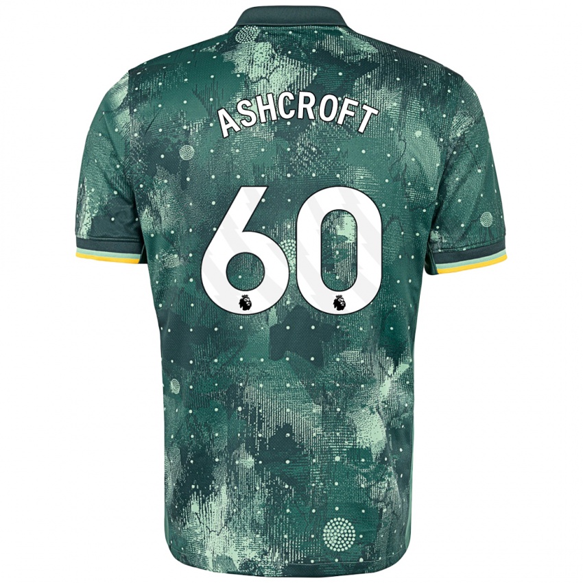 Gyermek Tyrell Ashcroft #60 Menta Zöld Harmadik Számú Jersey 2024/25 Mez Póló Ing