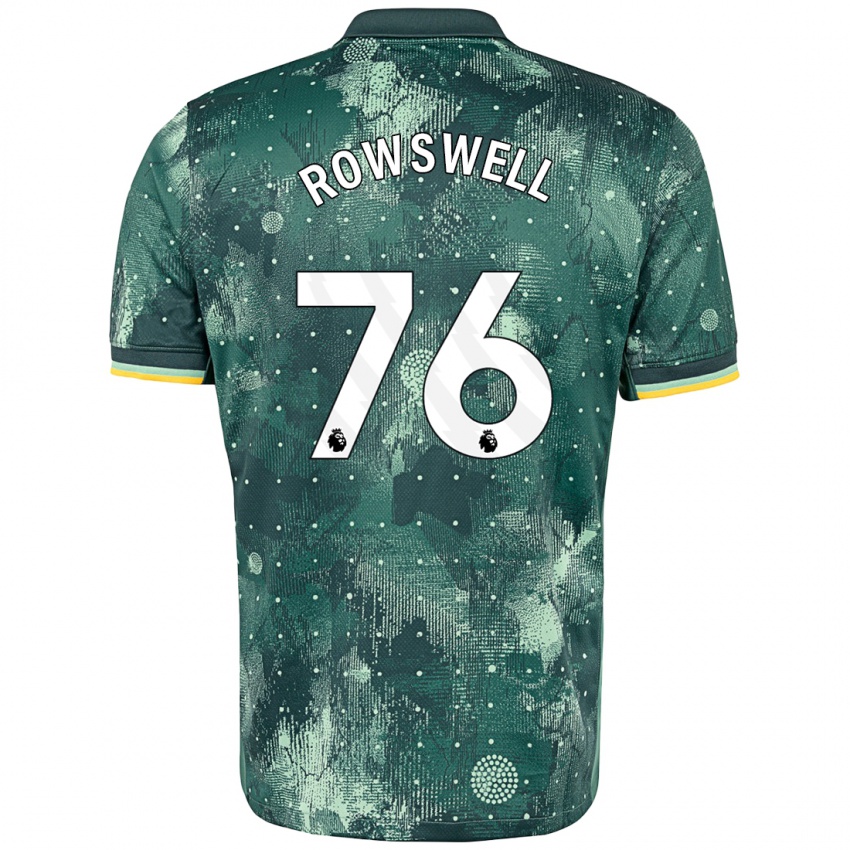 Gyermek James Rowswell #76 Menta Zöld Harmadik Számú Jersey 2024/25 Mez Póló Ing