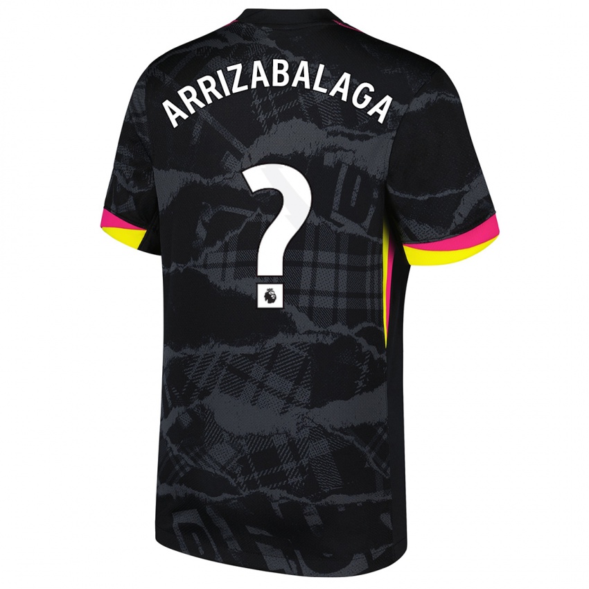 Gyermek Kepa Arrizabalaga #0 Fekete Rózsaszín Harmadik Számú Jersey 2024/25 Mez Póló Ing