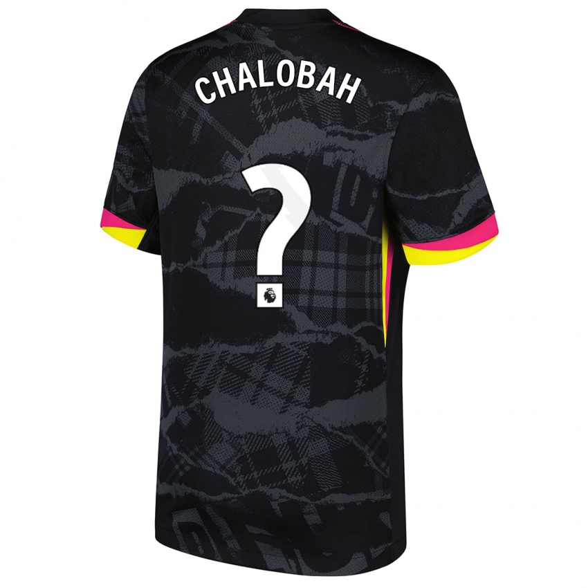 Gyermek Trevoh Chalobah #0 Fekete Rózsaszín Harmadik Számú Jersey 2024/25 Mez Póló Ing