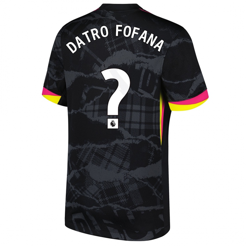 Gyermek David Datro Fofana #0 Fekete Rózsaszín Harmadik Számú Jersey 2024/25 Mez Póló Ing