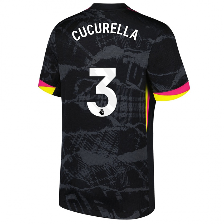 Gyermek Marc Cucurella #3 Fekete Rózsaszín Harmadik Számú Jersey 2024/25 Mez Póló Ing