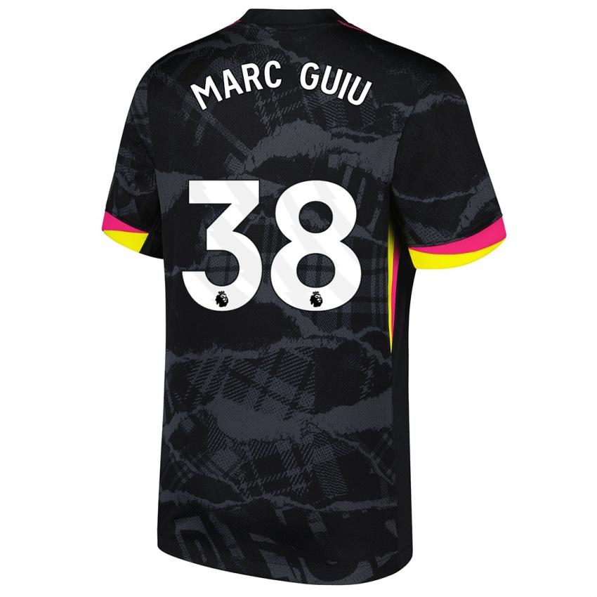 Gyermek Marc Guiu #38 Fekete Rózsaszín Harmadik Számú Jersey 2024/25 Mez Póló Ing