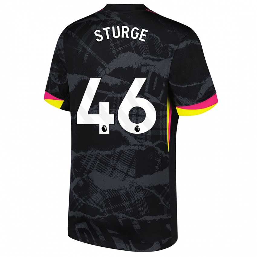 Gyermek Zak Sturge #46 Fekete Rózsaszín Harmadik Számú Jersey 2024/25 Mez Póló Ing