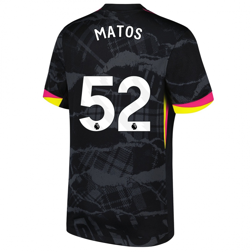 Gyermek Alex Matos #52 Fekete Rózsaszín Harmadik Számú Jersey 2024/25 Mez Póló Ing