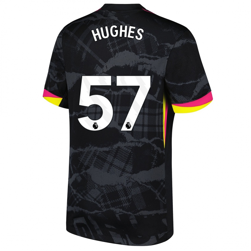 Gyermek Brodi Hughes #57 Fekete Rózsaszín Harmadik Számú Jersey 2024/25 Mez Póló Ing