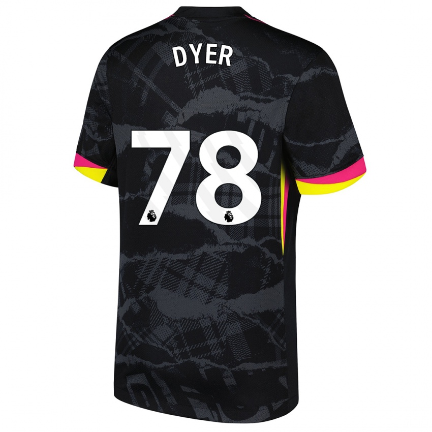 Gyermek Kiano Dyer #78 Fekete Rózsaszín Harmadik Számú Jersey 2024/25 Mez Póló Ing