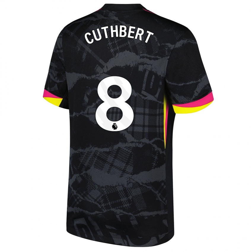 Gyermek Erin Cuthbert #8 Fekete Rózsaszín Harmadik Számú Jersey 2024/25 Mez Póló Ing