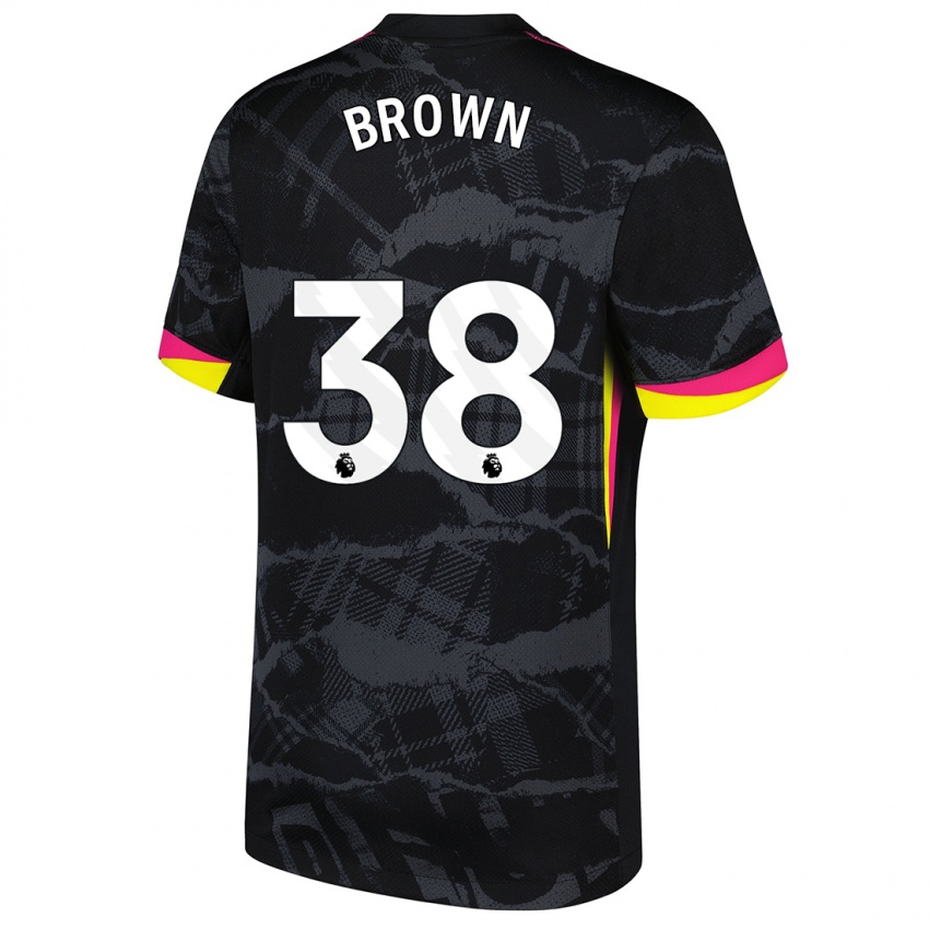 Gyermek Cerys Brown #38 Fekete Rózsaszín Harmadik Számú Jersey 2024/25 Mez Póló Ing