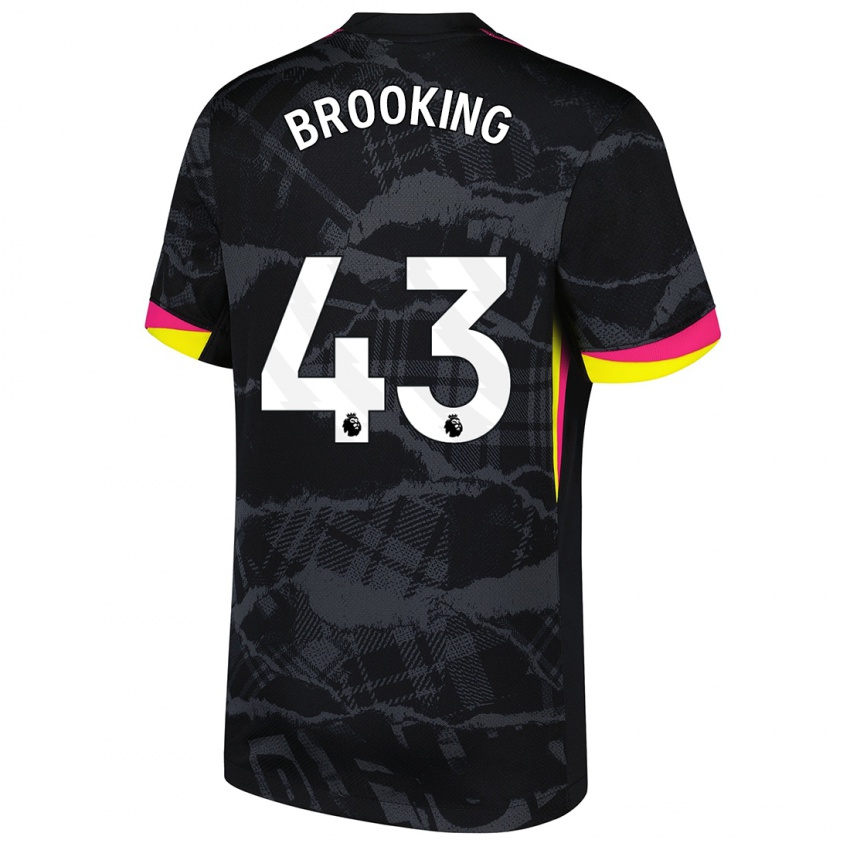 Gyermek Josh Brooking #43 Fekete Rózsaszín Harmadik Számú Jersey 2024/25 Mez Póló Ing